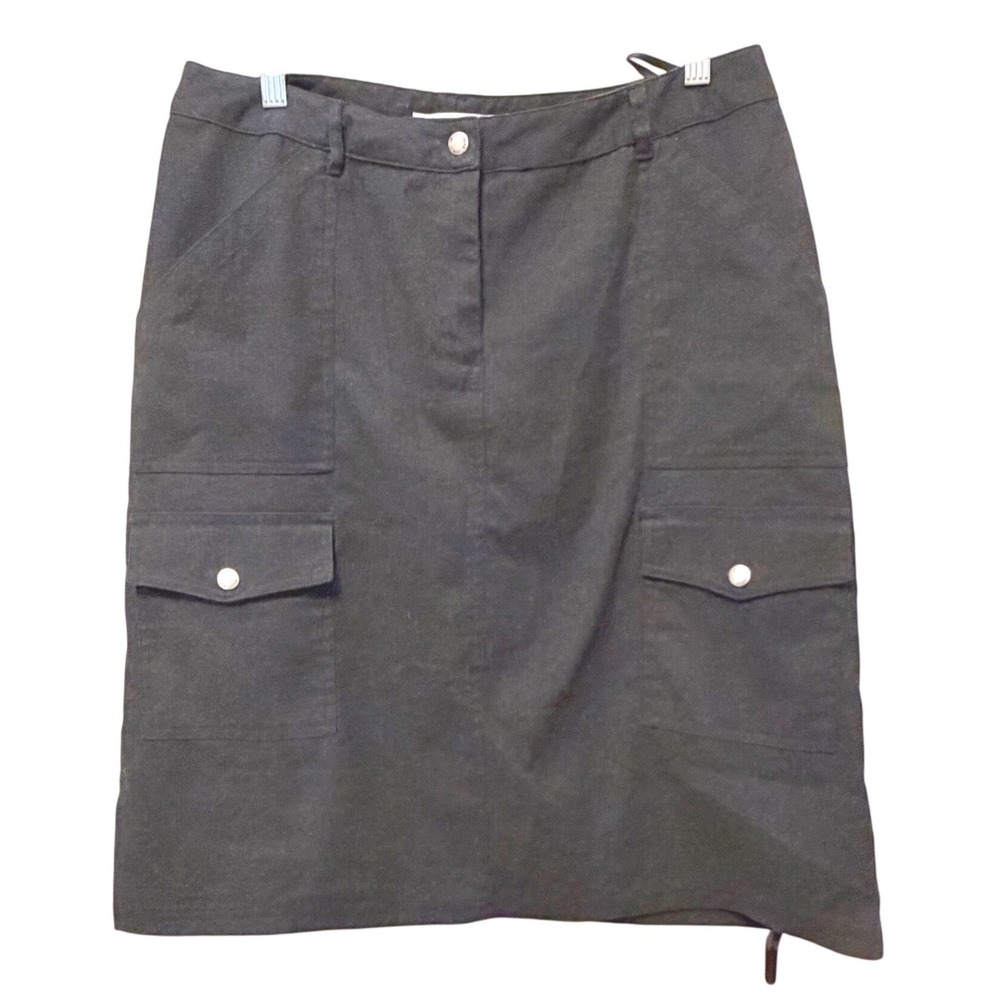 Jones Wear Sport Gray Flannel Cargo Skirt Sz. 12 Stretch Utility Pockets